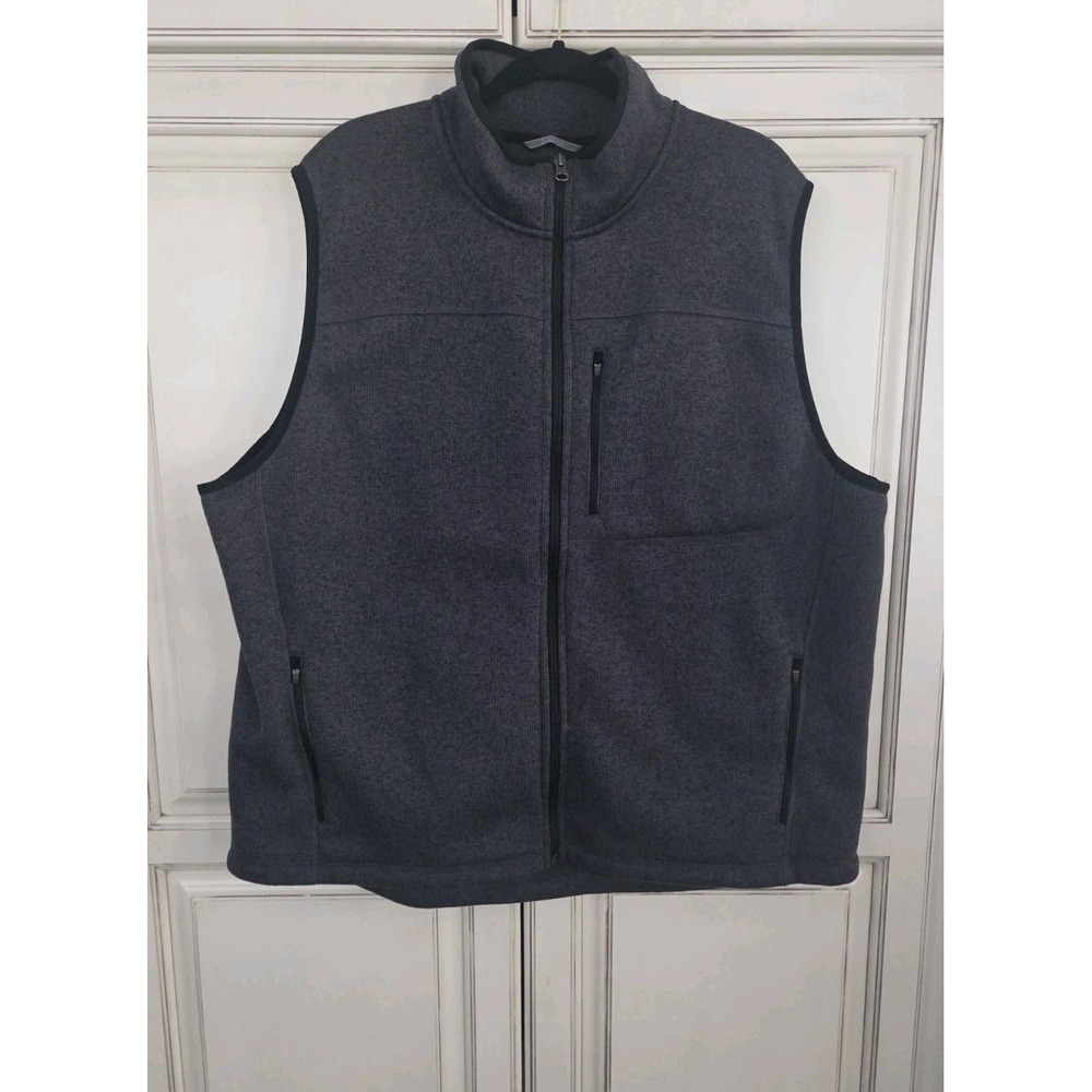 LL Bean Fleece Sweater Vest Mens Xxl Slightly Fitted ‎ Charcoal Heathered Grey